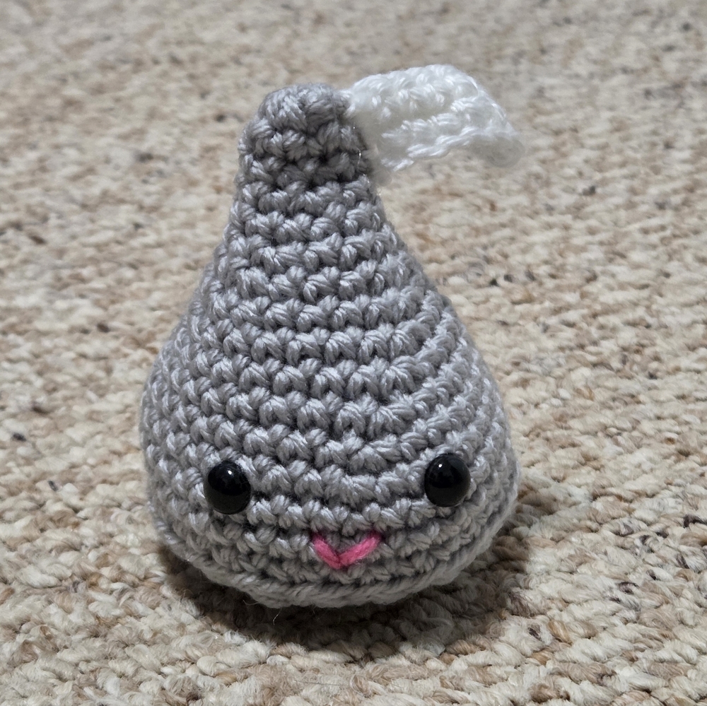 Crocheted Gray Kiss Plushie
